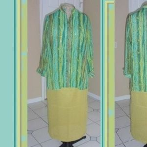 Moss & Teal Greens Sheer Blouse and Maxi Skirt Set